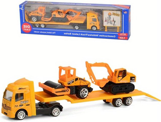 Fashnics Spielzeugfahrzeuge Set, Baupolizeiauto, Feuerwehrwagen, LKW, ab 3 Jahren - Bild 1