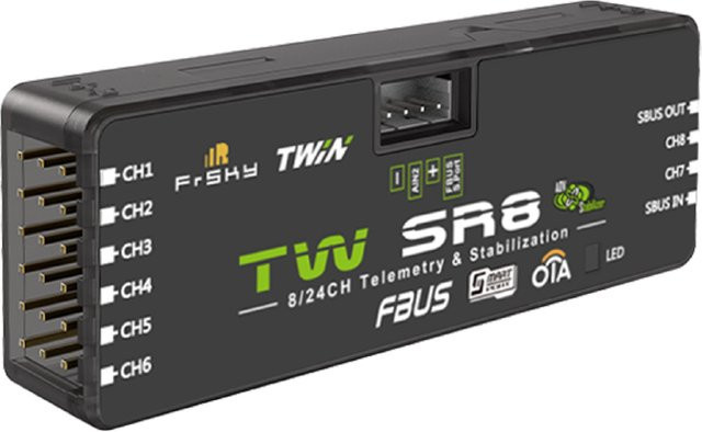 FrSky TW SR8 Empfänger E5 2,4G 8CH Long Range für RC Modell Control System in Schwarz - Bild 1