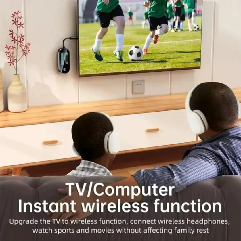 VIKEFON Bluetooth 5.4 Audio Adapter als Empfänger und Sender mit 3,5mm AUX Jack in Schwarz für TV, Auto und Kopfhörer mit niedriger Latenz - Bild 5
