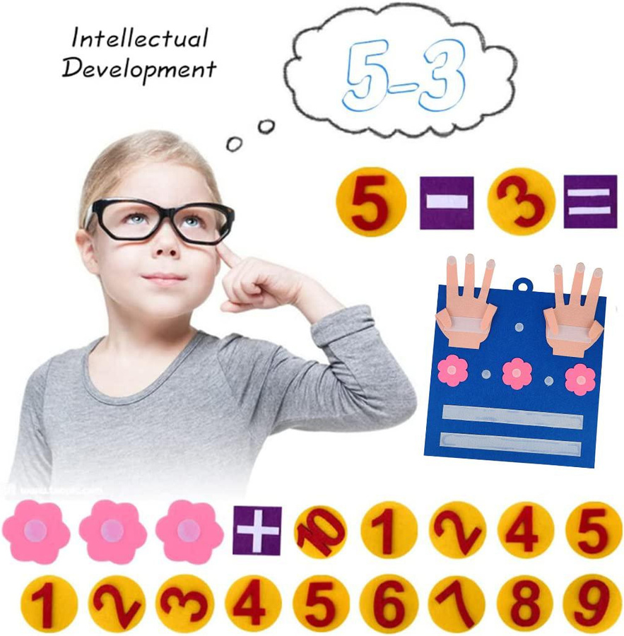 XDR Montessori Filz Fingerzahlen Mathe Spielzeug, 3-6 Jahre, Bunt / Mehrfarbig - Bild 3