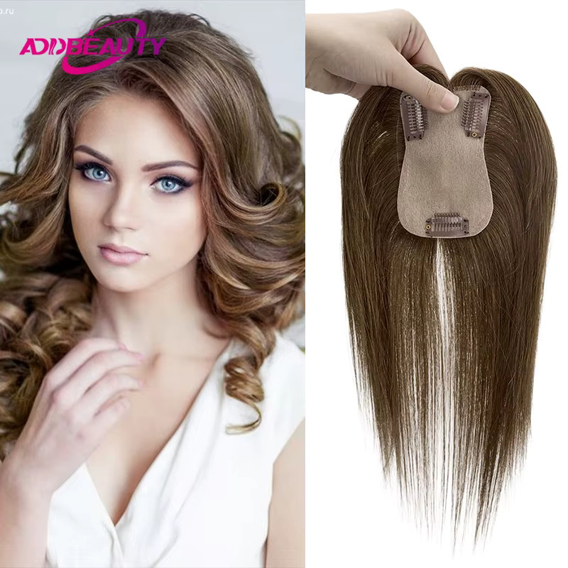 Addbeauty Echthaar-Topper mit Pony, gerades Toupet für Damen - Bild 2