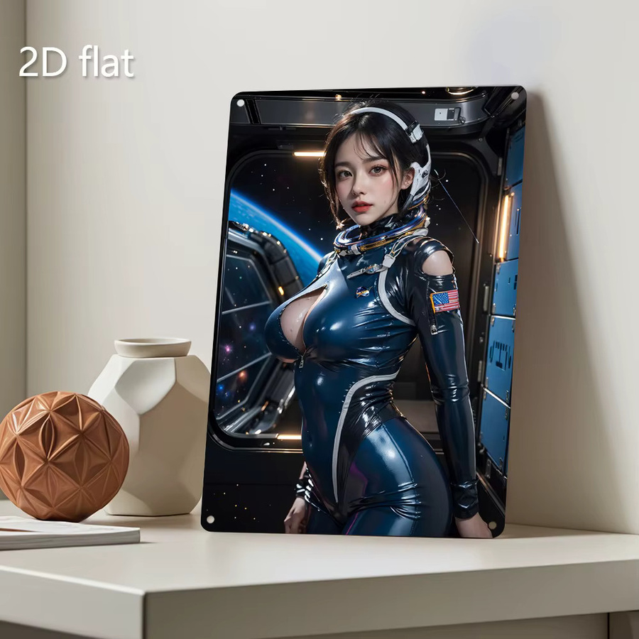 HELLOYOUNG Space Force Metall-Wandkunst, rustikales Blechschild in Blau, B/H: 20,0 x 20,0 cm - Bild 5