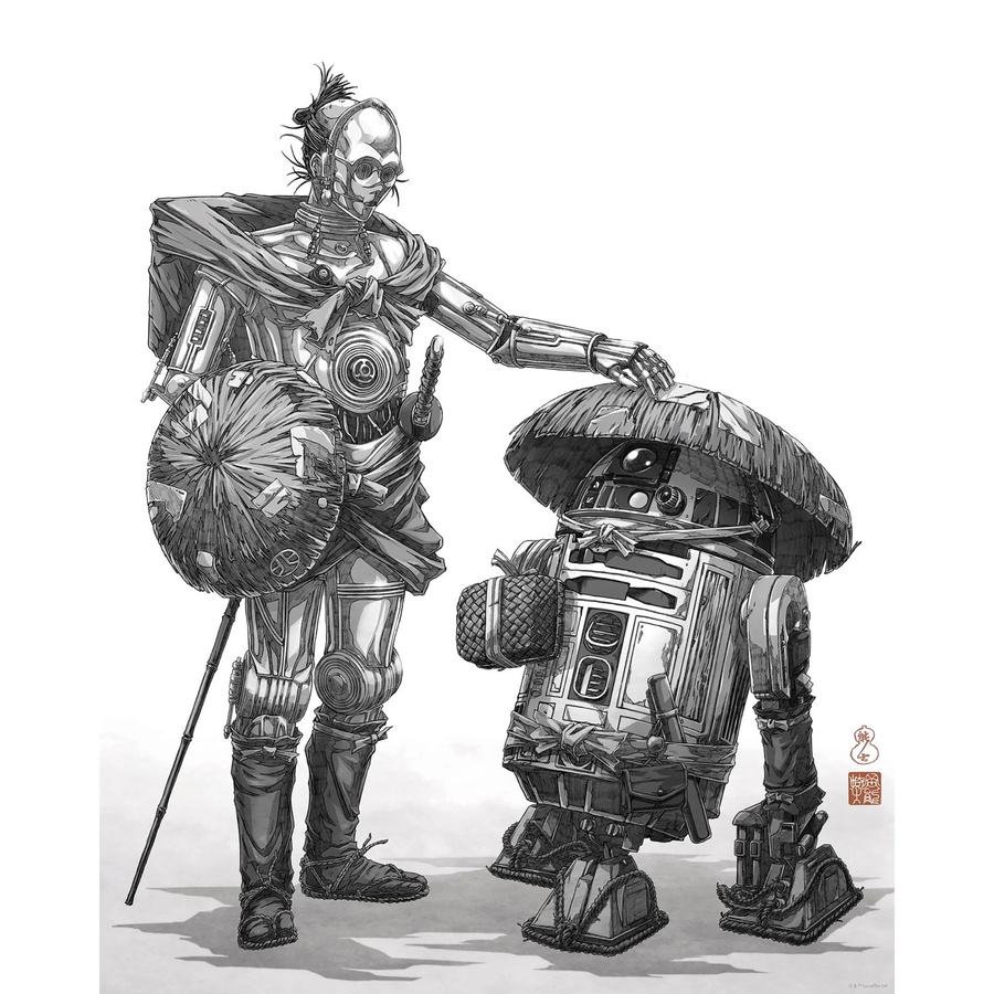 Komar Wandbild Star Wars Vision Samurai Droids Paper Poster Schwarz-Weiß B: 40 cm, H: 50 cm - Bild 2