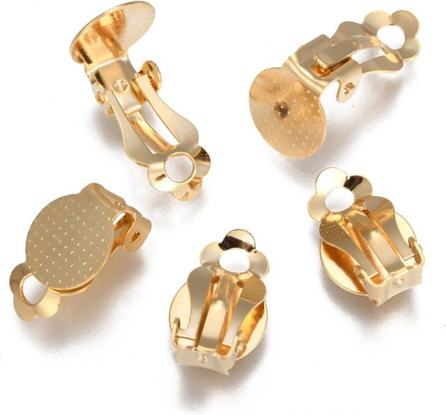 Clip-Ohrringzubehör Edelstahl, Gold, 9,8 mm - Bild 1