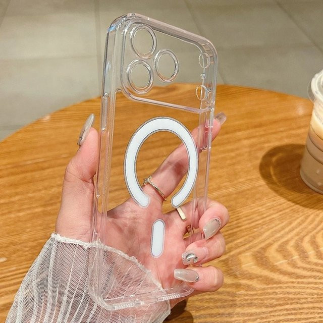 Ultradünne magnetische transparente Hülle für Apple iPhone 11 bis iPhone 17 Pro Max mit MagSafe Kompatibilität und stoßfestem Schutz - Bild 1