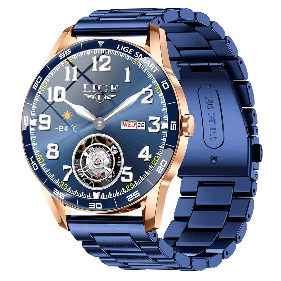 LIGE Smartwatch für Herren mit 1,38 Zoll HD-Display, Bluetooth-Anruf, Gesundheitsmonitor, Sport-Pedometer und IP68 wasserdicht, Farbe: Schwarz - Bild 7