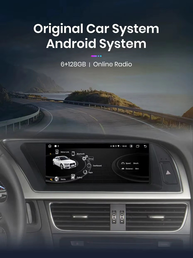 Junsun Bluetooth Wireless CarPlay Android Auto Autoradio mit GPS für Audi A5 B8 S5 Sportback 2009-2016 in Schwarz und Silber - Bild 3