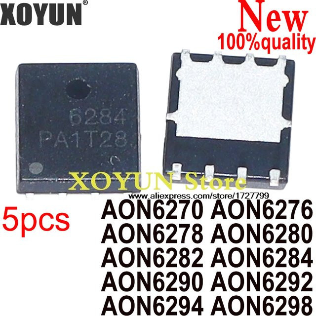 5 Stück XOYUN QFN-8 Transistoren AON6270 AON6276 AON6278 AON6280 AON6282 AON6284 AON6290 AON6292 AON6294 AON6298 in Schwarz - Bild 1
