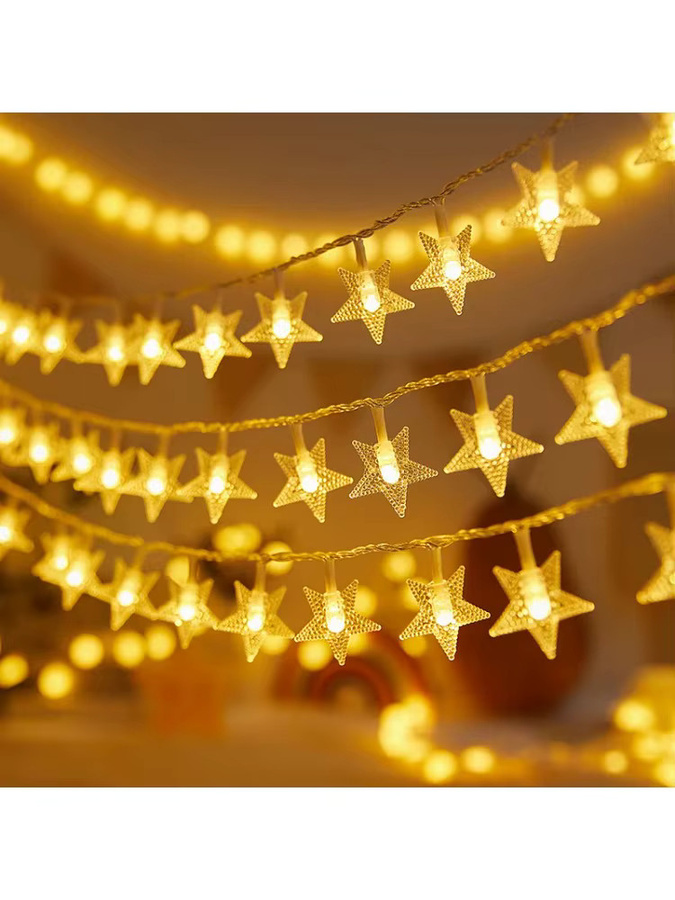 Sternförmige LED-Lichterkette OKAL RED EAST als Feenlichter-Girlande für Party, Hochzeit und Weihnachtsdekoration - Bild 6