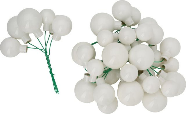 Othmar Decorations Weihnachtskugeln aus Glas mit Draht in Weiß-Opal - Bild 1