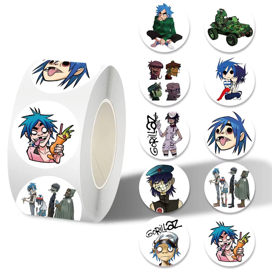 GOGOTU Gorillaz Band Siegelaufkleber, 500 Stück/Rolle, PVC - Bild 2