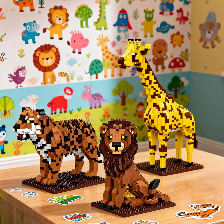 Linyi toy Afrikanische Safari Tier Set mit Löwe Tiger Giraffe Gepard - Bild 2