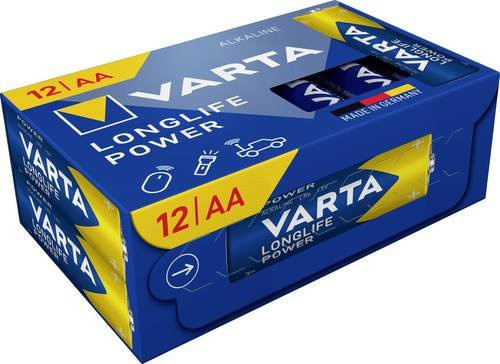 Varta Longlife Power AA Batterien Alkali-Mangan 1,5V, 12er-Pack, Blau - Bild 1
