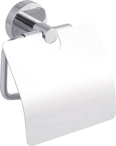 Tesa Smooz Toilettenpapierhalter mit Deckel aus Metall in Chrom/Silber zur Klebebefestigung ohne Bohren - Bild 1
