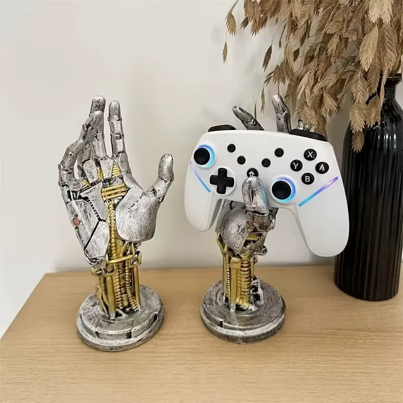 Mechanische Gaming Controller und Kopfhörer Halterung in Silber für Sony PS5, PS4 und Airpods Max - Bild 3