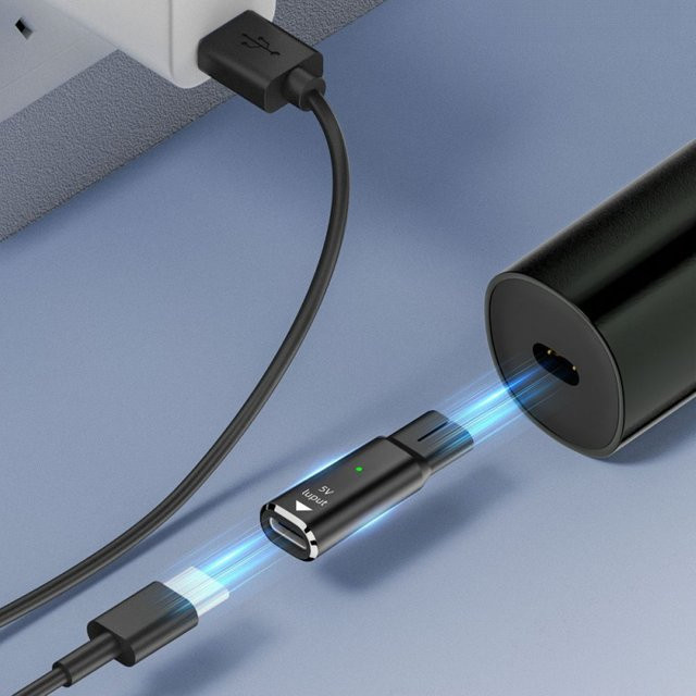 Tragbares USB-C Ladekabel für Elektrorasierer und Haarschneidemaschinen, 4,3V, Schwarz/Grau - Bild 1