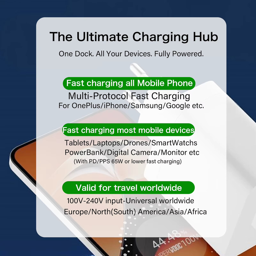 Tonsiny 100W USB-C SuperCharge Ladegerät mit Kabel in Weiß für Huawei und Honor Smartphones - Bild 3