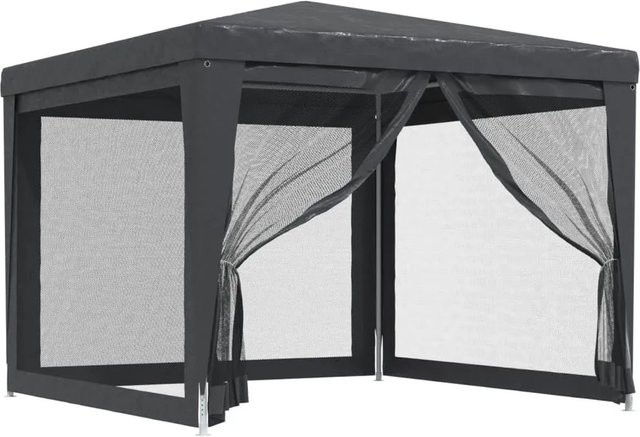 Furnicato Partyzelt aus HDPE mit 4 Mesh-Seitenwänden in Anthrazit, B x T: 300 x 300 cm - Bild 1