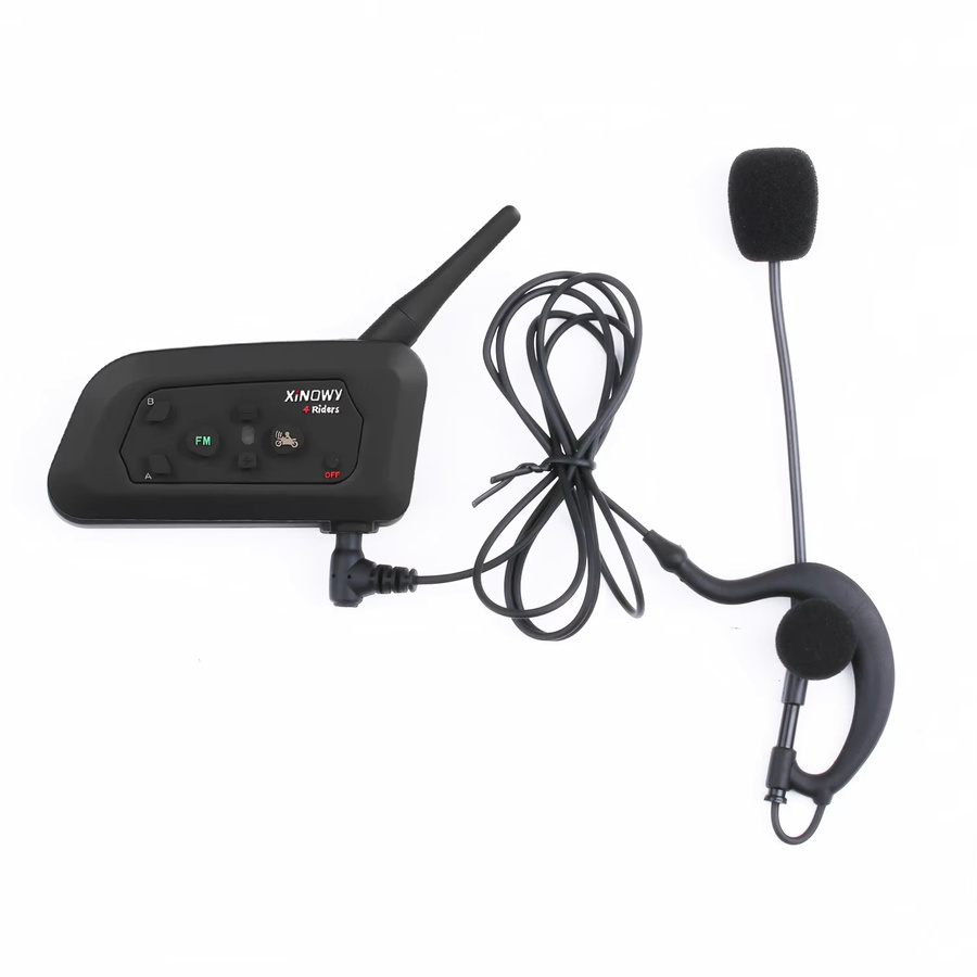 XiNOWy V4C Bluetooth Schiedsrichter-Intercom-Headset für 3 Benutzer, Vollduplex-Fußball-Konferenzsystem, Schwarz - Bild 2