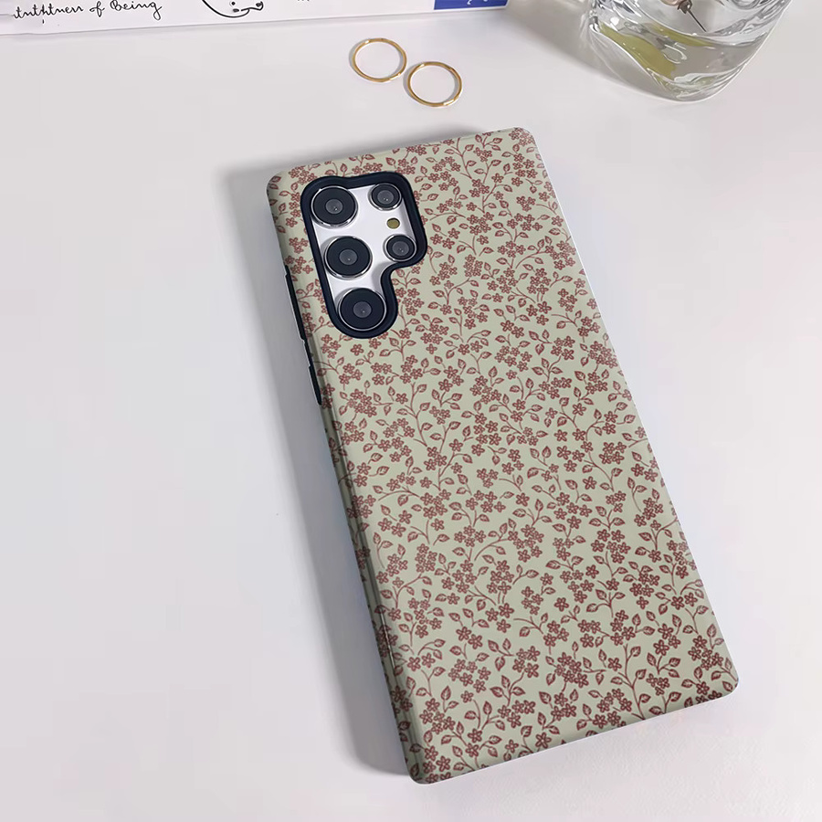 Stoßfeste doppellagige Handyhülle für Samsung Galaxy S25 Ultra, S24 und S23 Ultra Plus in Taupe-Burgunder Multicolor - Bild 2