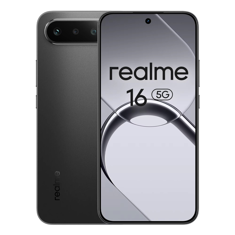 Realme 16 5G Smartphone in Schwarz mit AMOLED-Bildschirm, 50 MP Kamera, 6550 mAh Akku und 45 W Schnellladefunktion sowie IP69 Schutz - Bild 4