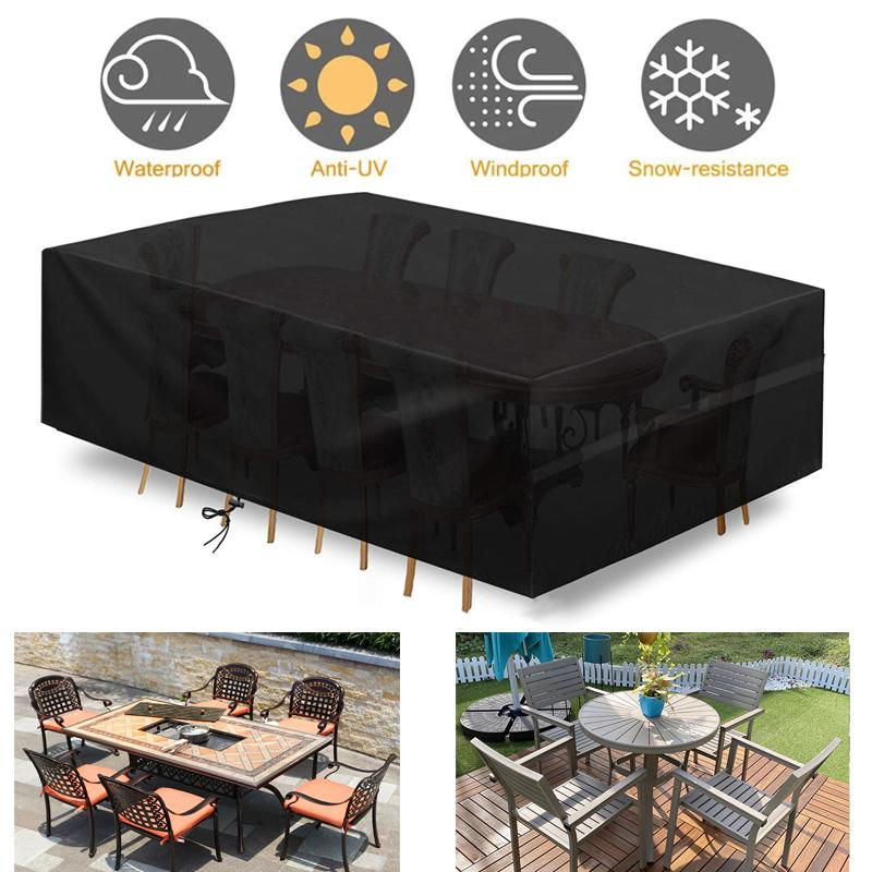 Huapate Quadratische Terrassenmöbelabdeckung für Tische, wasserabweisende Outdoor-Möbelabdeckung aus Polyestergewebe mit PVC-Beschichtung, Farbe: Silber, B/T/H: 130 x 70 x 70 cm - Bild 6
