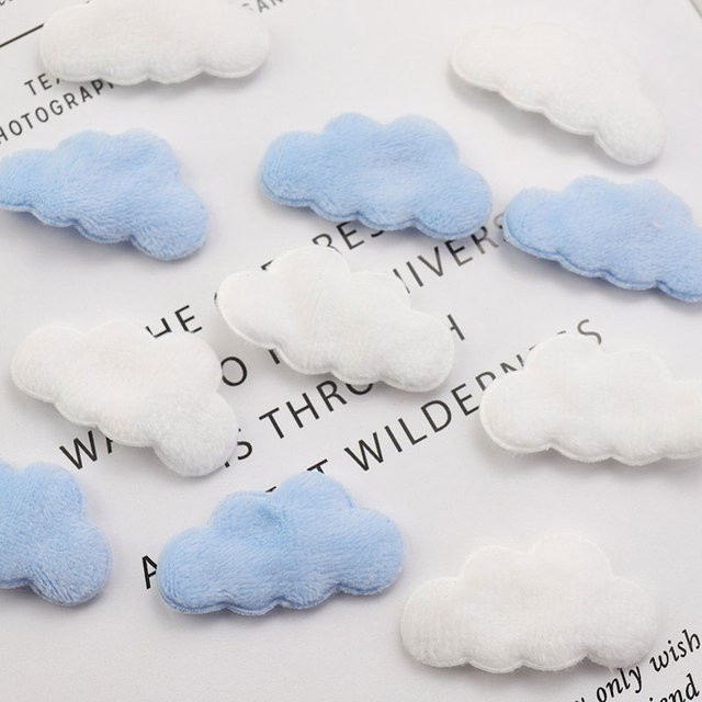 50 Stück GZULA Plüsch-Wolken in Weiß für DIY-Kleidung, Nähflicken und Dekoration - Bild 1