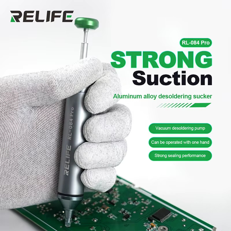Relife RL-084 Pro Automatischer Entlöt-Sauger aus Aluminiumlegierung in Silber - Bild 4