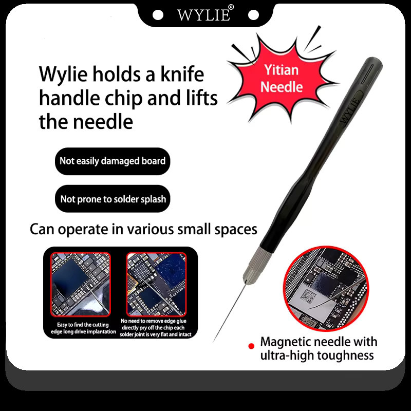 WYLIE WL-207F Präzisions-IC-Hebelnadel in Schwarz für die Reparatur von Handy-CPU und Motherboard-Chips - Bild 2