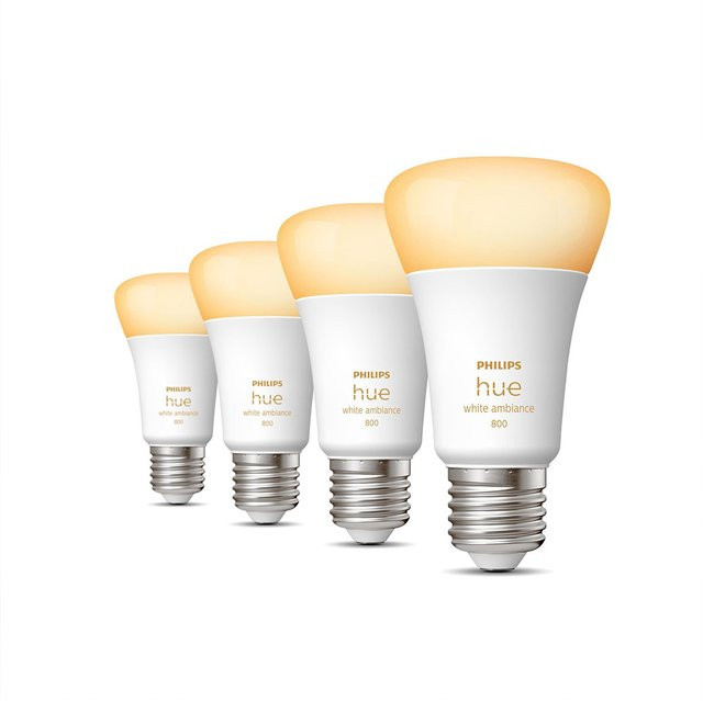 Philips Hue White Ambiance LED-Leuchtmittel E27 4er-Set Weiß - Bild 1