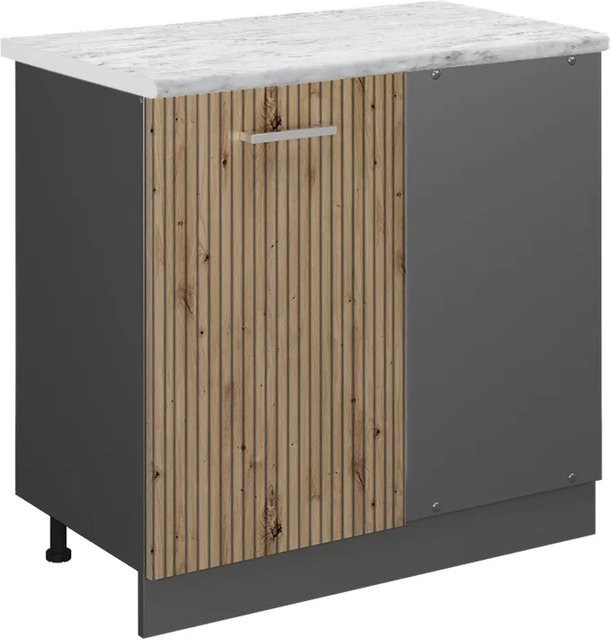Vicco R-Line Eckunterschrank Küchen Eckschrank Artisan-Eiche/Anthrazit B: 86 cm, T: 60 cm, H: 81,6 cm - Bild 1