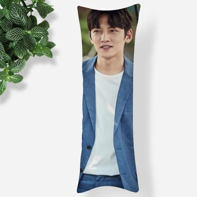 HEARMNY Rechteckige Kissenhülle Ji Chang Wook Design, Blau, B: 45 cm, H: 35 cm - Bild 1