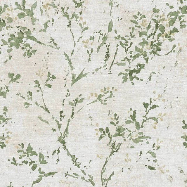 PROFHOME Landhaus Tapete Floral Matt in Beige Grün Gold, Vlies-Tapete, Breite: 0,53 m, Höhe: 10,05 m - Bild 1