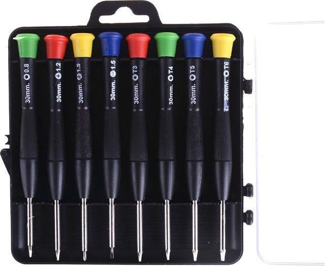 HUXUAN 8-in-1 Präzisions-Schraubendreher Set für Handy und PC, 8-teiliges Mini-Reparaturwerkzeug-Set, Multicolour - Bild 1
