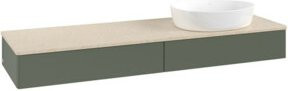 V&B Waschtischunterschrank Antao ohne Frontstruktur in Grau Grün lackiert B: 160 cm, T: 50 cm - Bild 1