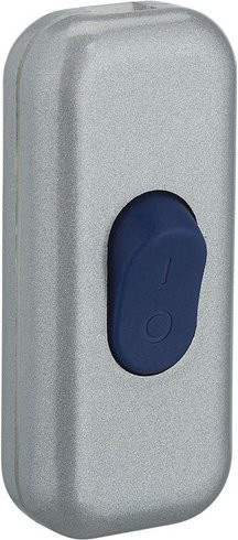 REV-Ritter Schnur-Zwischenschalter 1-polig aus Kunststoff in Silber/Blau - Bild 1
