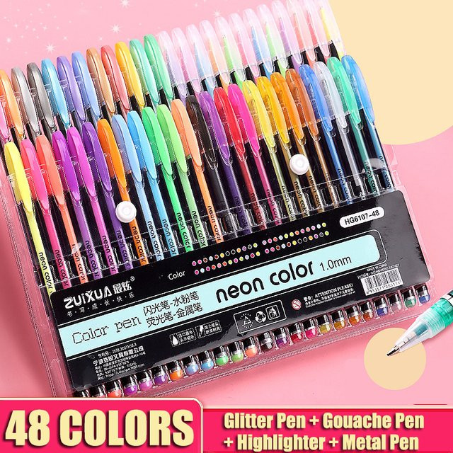 Textmarker-Set mit feiner Spitze in 48 Farben für Scrapbooking, Zeichnen und Schreiben - Bild 1