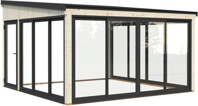 Palmako Holz-Gartenhaus Lumi Slide Plus mit Pultdach in Braun - Bild 1