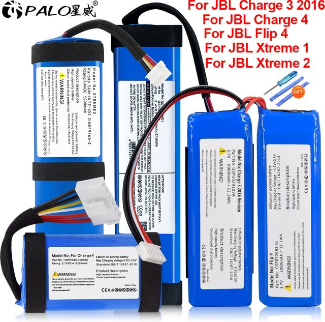 PALO Ersatzakku für JBL Xtreme 1, 2, Flip 4 sowie Charge 3 (2016) und Charge 4 Lautsprecher, Li-Ion Pack, Blau - Bild 1