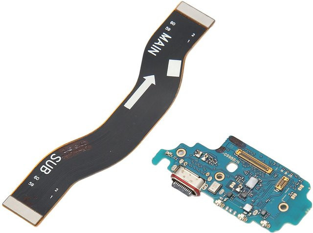 Samsung Galaxy S21 Ultra 5G G998B EU-Version USB-C Ladeanschluss Ersatzteil PCB Flexkabel in Schwarz - Bild 1