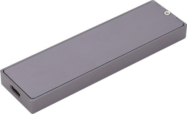 DIYelecs M.2 NVMe PCIe SSD Gehäuse aus Aluminiumlegierung mit RGB-Beleuchtung, USB 3.1 Gen2 10Gbps und USB-C, Grau - Bild 1