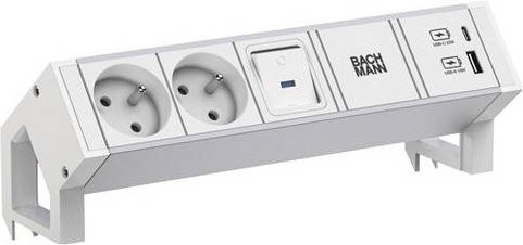 Bachmann 937.410 Steckdosenleiste in Weiß mit USB-A und USB-C Anschlüssen - Bild 1