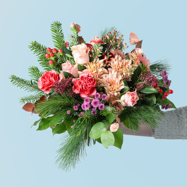 BLUME2000 Gerbera Bouquet multicolor rund Weihnachten Advent - Bild 1