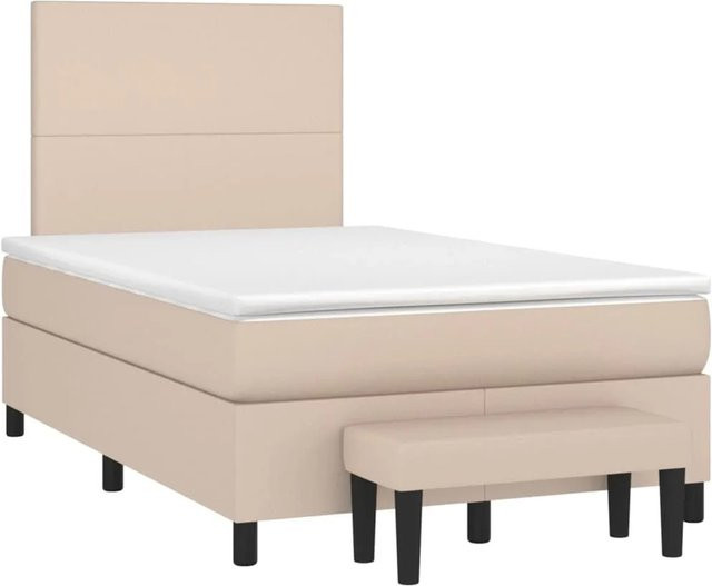 vidaXL Hybrid Boxspringbett mit Taschenfederkern in Cappuccino-Braun, B/T/H: 120 x 200 x 30 cm - Bild 1
