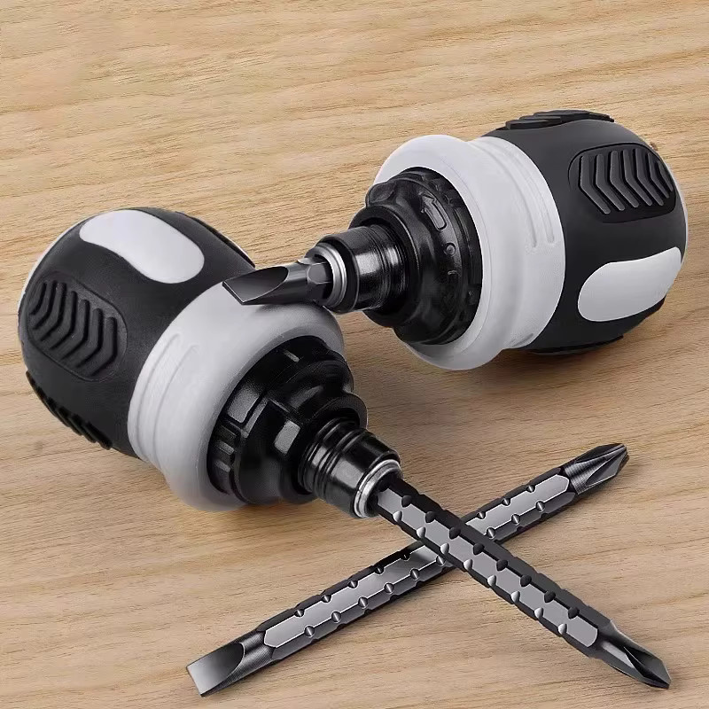 Multifunktionales Ratschenschraubendreher-Set in Schwarz für professionelle DIY-Anwendungen mit Kreuz-, Dreieck- und Torx-Bits - Bild 2