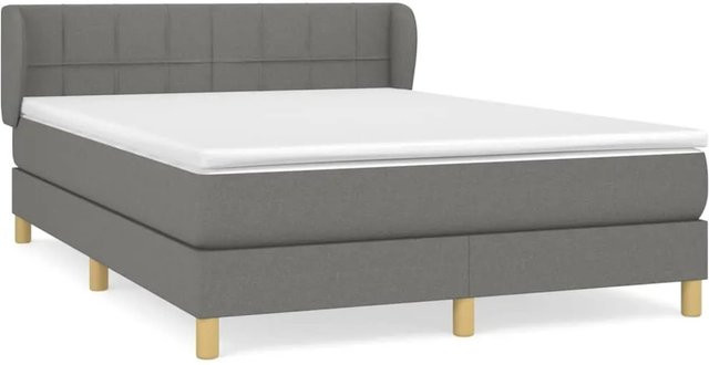 vidaXL Boxspringbett mit Matratze Hybrid-Design in Dunkelgrau, B/T: 140 x 200 cm - Bild 1