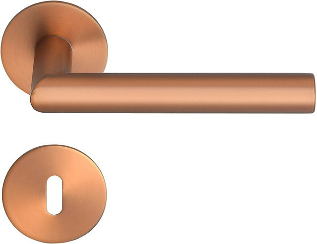 MeinTürgriff Drückergarnitur Toulouse mit Flachrosette in Roségold aus Edelstahl - Bild 1