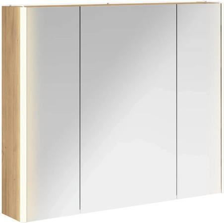 vidaXL Badezimmerspiegelschrank Eiche Braun mit LED-Beleuchtung und Regalen, B/H/T: 70 x 88 x 15,5 cm