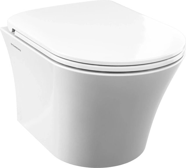Domberg Wand-WC-Set DB1001 Weiß, wandhängendes Keramik-WC mit Rimless-Spülung und Soft-Close-Sitzdeckel - Bild 1