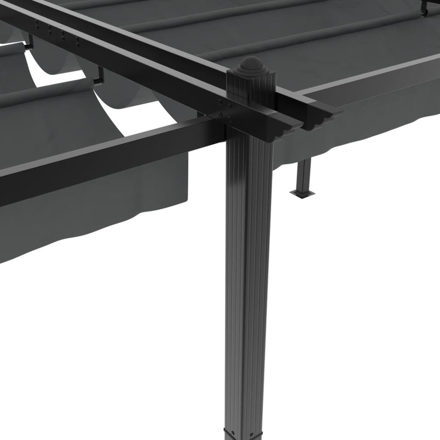 vidaXL Gartenpavillon aus Aluminium mit ausziehbarem Polyesterdach in Anthrazit, B/T: 6 x 3 m - Bild 5
